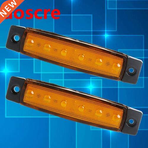 2PCS 6 LED Amber/Yellow Side Marker Rear Lights Lamps Tail l