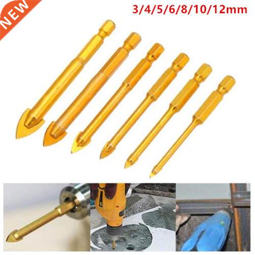 7Pcs 1/4 Inch Hex Shank Titanium Coating Ceramic Tile Glass