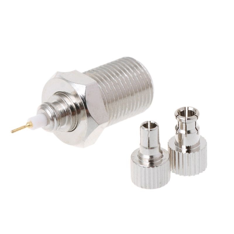 F Female to 2 in 1 TS9/CRC9 Male Adapter RF Nickelplated Str
