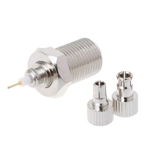 F Female to 2 in 1 TS9/CRC9 Male Adapter RF Nickelplated Str