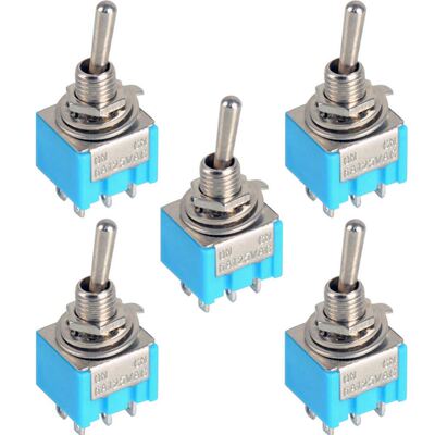 5pcs/LOT Blue 6-Pin DPDT ON-ON Mini MTS-20 6A125VAC Minia
