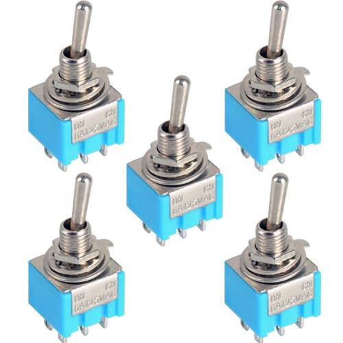 5pcs/LOT Blue 6-Pin DPDT ON-ON Mini MTS-20 6A125VAC Minia
