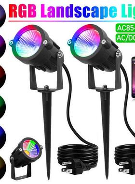 LED RGB Garden Lighting 15W Outdoor Spike Lawn Lamp APP Cont