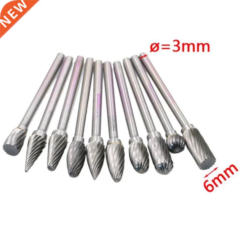 10Pcs 3*6mm Tungsten Carbide Milling Cutter Rotary Tool Burr