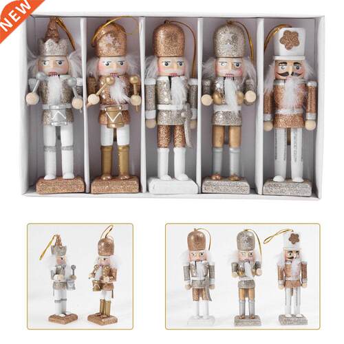 1 Set Christmas Wooden Doll Decor Christmas Nutcracker Doll