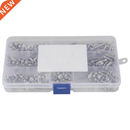 220pcs M3 M4 M5 304 Silver Pan Head Cross Tapper Self Tappin