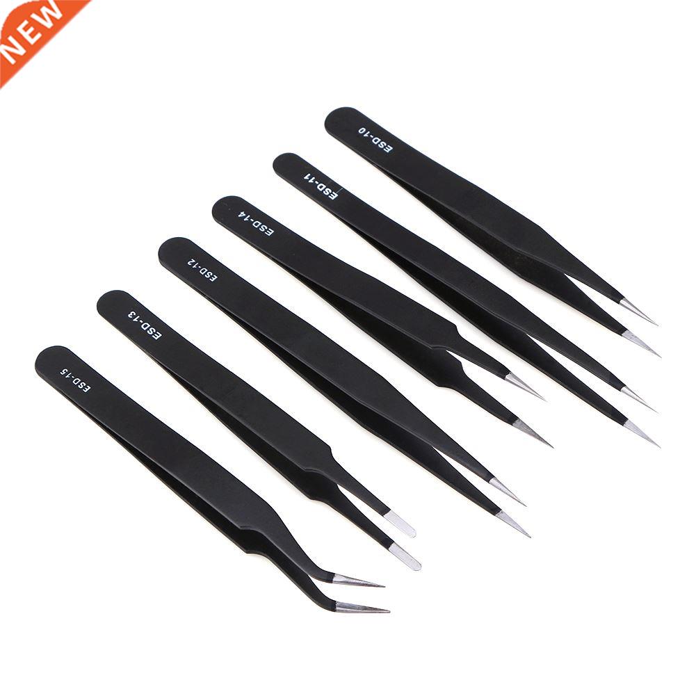 6pcs Safe Anti-static Tweezers Maintenance Tool Kits ESD10,