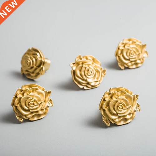 Golden brass rose handle closet cupboard door closet drawer