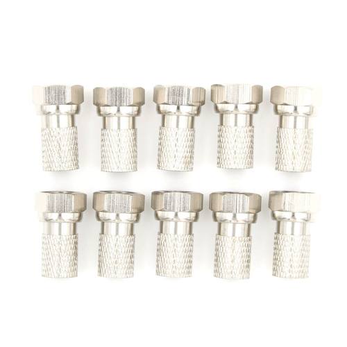 10Pcs Aluminium Alloy F Plug Connector RG6 Satellite Sky Vir