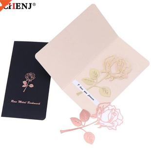 1pc Electroplated Gold Rose Metal Bookmark for Book Paper Cr