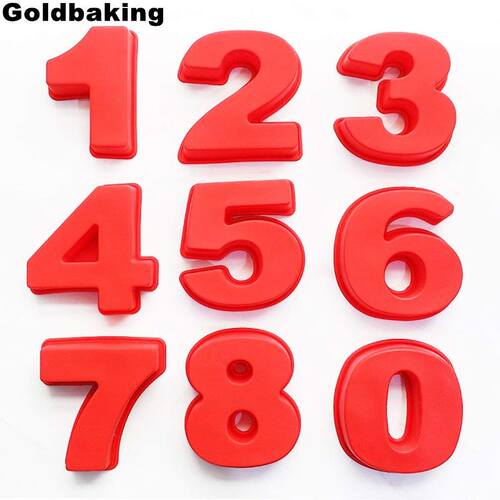 10 Inch Large Silicone Number Molds 0-9 Arabic Number Cake M