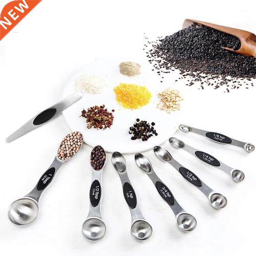 8PCS Stainless Steel Double Head Measuring Spoons Magnetic M