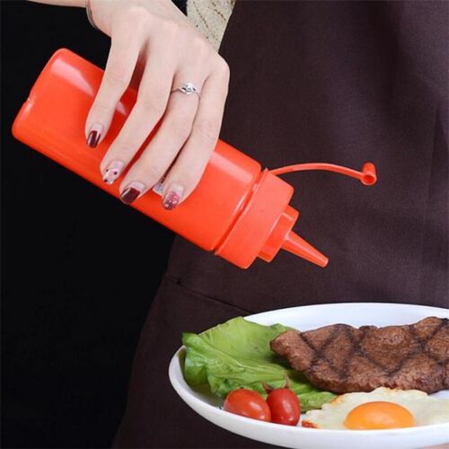 Squeeze Squirt Condiment Bottles with Twist On Cap Lids Ketc