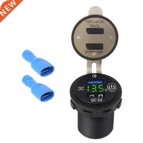 Waterproof 12V 24V Dual QC3.0 USB Car Fast Charger with Touc