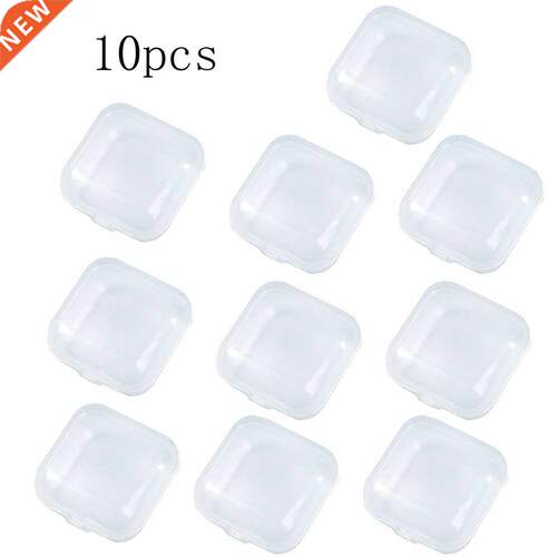 10Pcs Mini Boxes Squre Cler Plstic Jewelry Storge Cse C