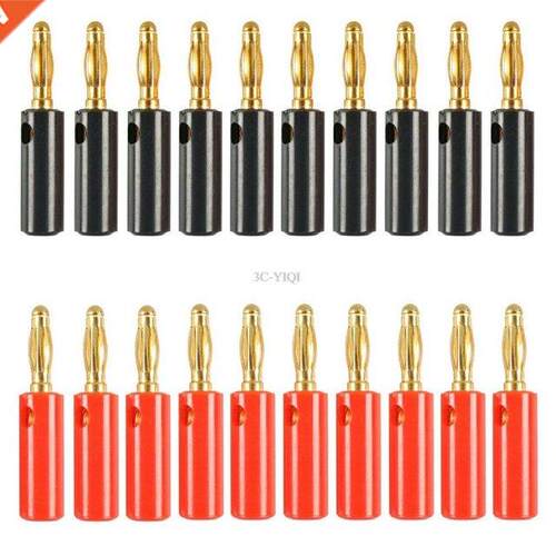 20Pcs 4Mm Zwart Rood Speaker Banaan Connector Vergulde Audio