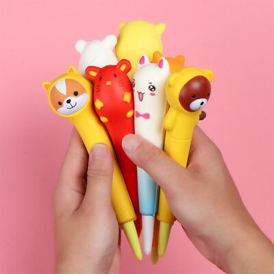 Novelty Ctoon Stress Relief Squishy Gel Pen 0.5mm Black I