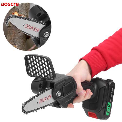 4 Inch 550W Mini Pruning Saw Electric Chainsaws With 2Pcs Ba