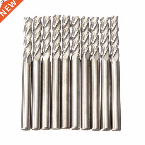10pcs 3.175mm Shank Carbide Milling Cutter CNC 4 Flute Spira