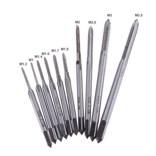 10pcs Mini Tap Set M1 M1.2 M1.4 M1.6 M1.7 M1.8 M2 2.5 M3 3.5