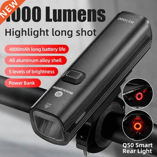 ROBROS 1000LM Bike Light Front Lamp USB Rechargeable LED 480