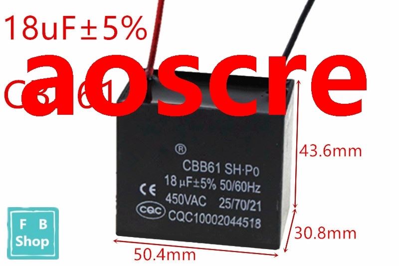 CBB61 18uF 450VAC starting capacitance AC Fan Capacitor CBB