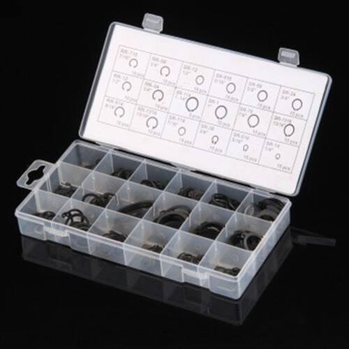 225Pcs Metal Internal Circlip Snap Ring Black Assortment Set