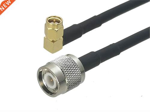 1Pcs RG58 TNC Male plug to SMA Male Plug Right angle Connect