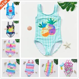 1-14Year Girls swimwear Fruit print Girls Swimsuit one piece