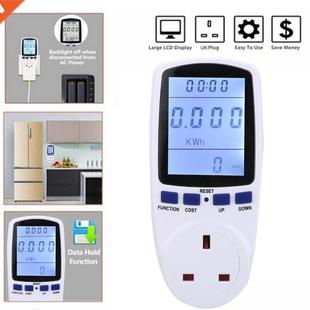 UK Plug-in Digital Voltage Wattmeter Electricity Power Analy