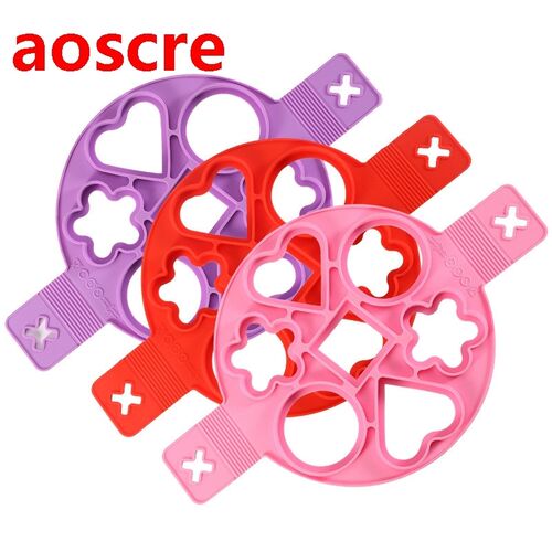 7 Cavity Flower Heart Star Shape Egg Cooker Molds Silicone P