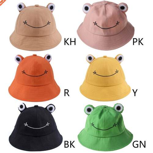 Foldable Cotton Cute Frog Bucket Hat Summer Sunscreen Fisher