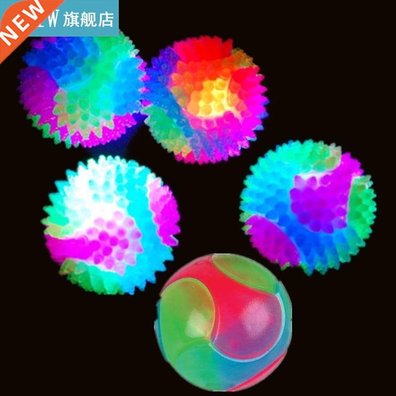 Pet Flash Bouncy Ball Chew Toy Bite Resistant Rubber Glowing