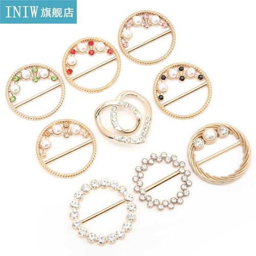 Rhinestone Scarf Buckle Simple Design Scarf Tie Ring for Par