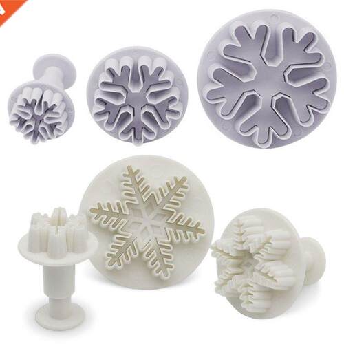 6 Pieces Snowflake Biscuit Mold DIY Tool Fondant Pastry Plas