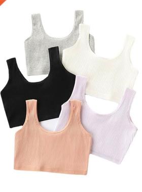 Solid Color Thread Girls Underwear Kids Sport Bra Tops for 1
