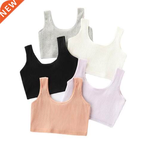 Solid Color Thread Girls Underwear Kids Sport Bra Tops for 1