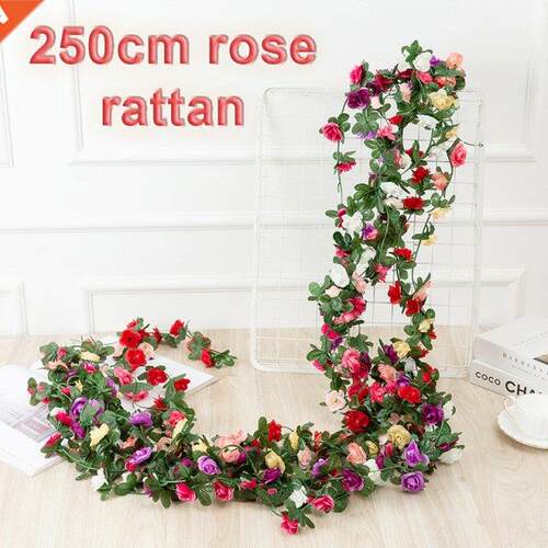 250Cm Rose Artificial Flowers Beautiful Garland Wedding Home