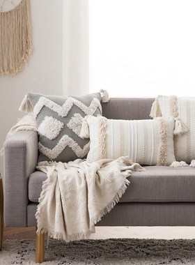 Boho Throw Pillow Case Nordic Decorative Tufted Cushion Cove