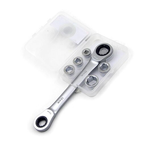 7 In 1 Double Head Reversible Ratchet Combination Spanner Se