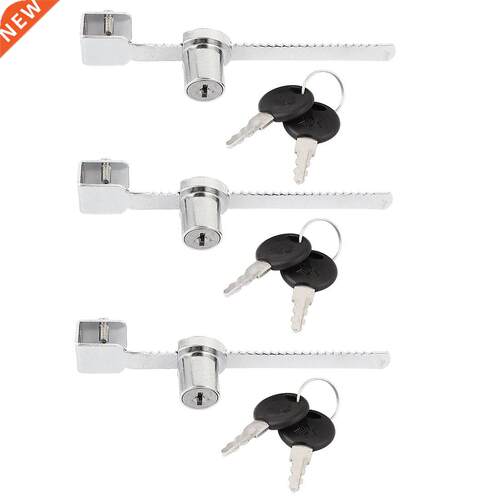 3 Pcs Drawer Display Case Showcase Sliding Glass Door Lock w