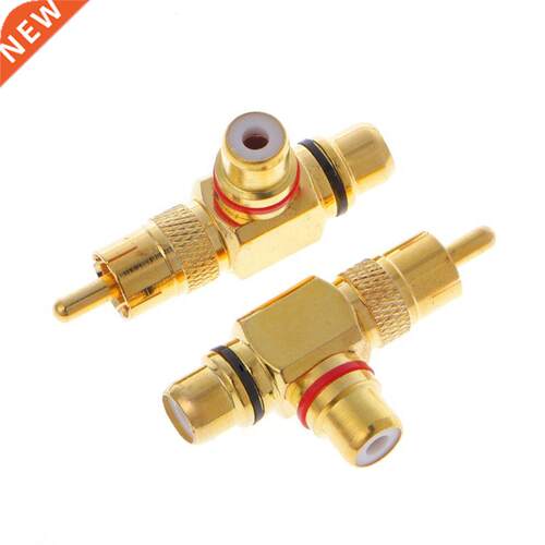 2PCS Gold Plted RC Mle to 2 Femle dpter V Video udio