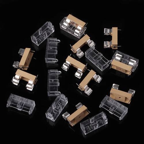 10 Pcs Glass Fuse Holder with Transparent Cover Fuse Blocks