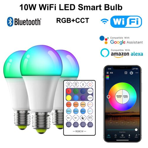 10W Smart Bulb WiFi Bluetooth Remote Controller Connect