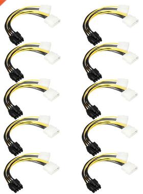 10Pieces 20cm 8Pin to Dual 4Pin Video Card Power Cord 180W Y