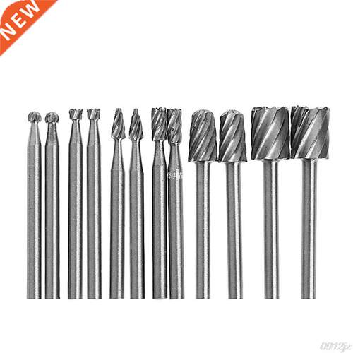 12 Pcs 1/8 Inch Shank HSS Rotary Burr File Set Milling Drill