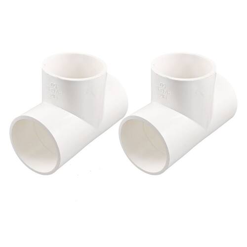 2Pcs 3 Way Water Hose Fitting Coupler Connectors 50mm White