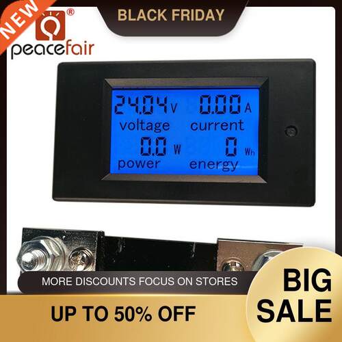DC Digital Panel Voltmeter Ampere Meter 6.5-100V 4 IN1 LCD P