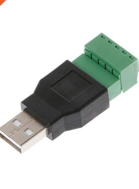 USB 2.0 Type A Male/Female to 5P Screw w/ Shield Terminal Pl