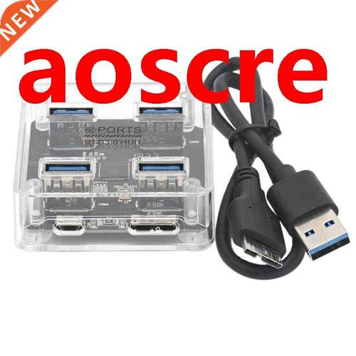 High-Speed USB3.0 HUB 4-Port Hub USB Transparent 3.0Hub Spli
